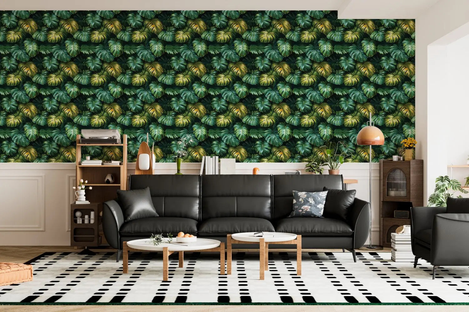 Gilded Monstera Leaf Tapestry WallCreatives