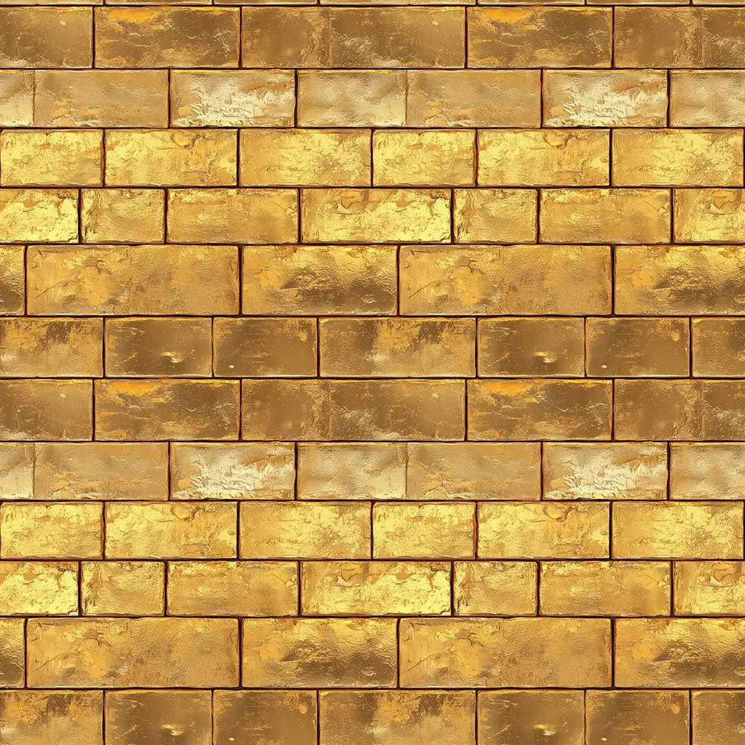 Gilded Treasury Brick Wall - WallCreatives