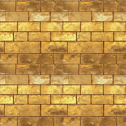 Gilded Treasury Brick Wall - WallCreatives