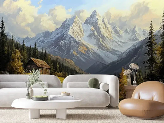 Sun-Kissed Alpine Sanctuary - WallCreatives