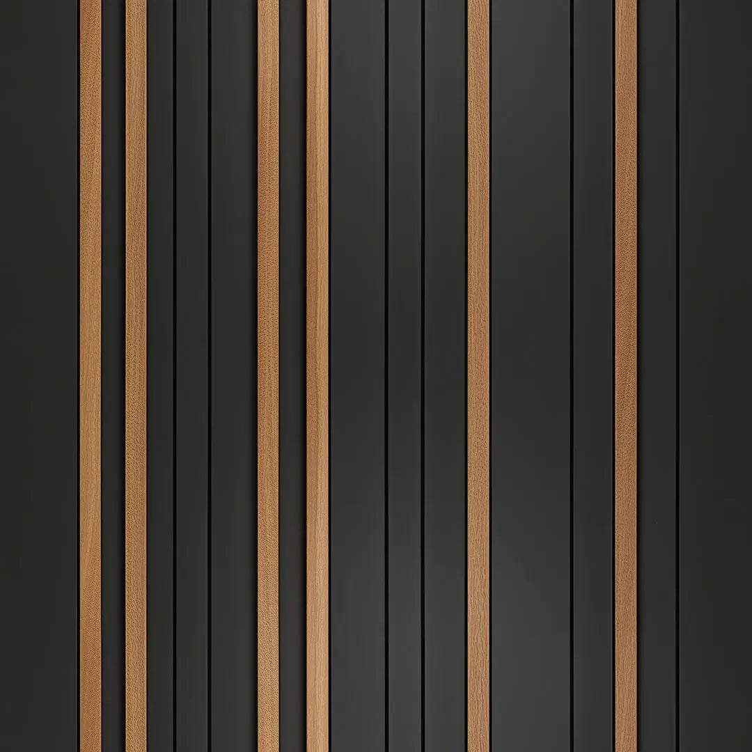 noir & oak linear panel - wallcreatives
