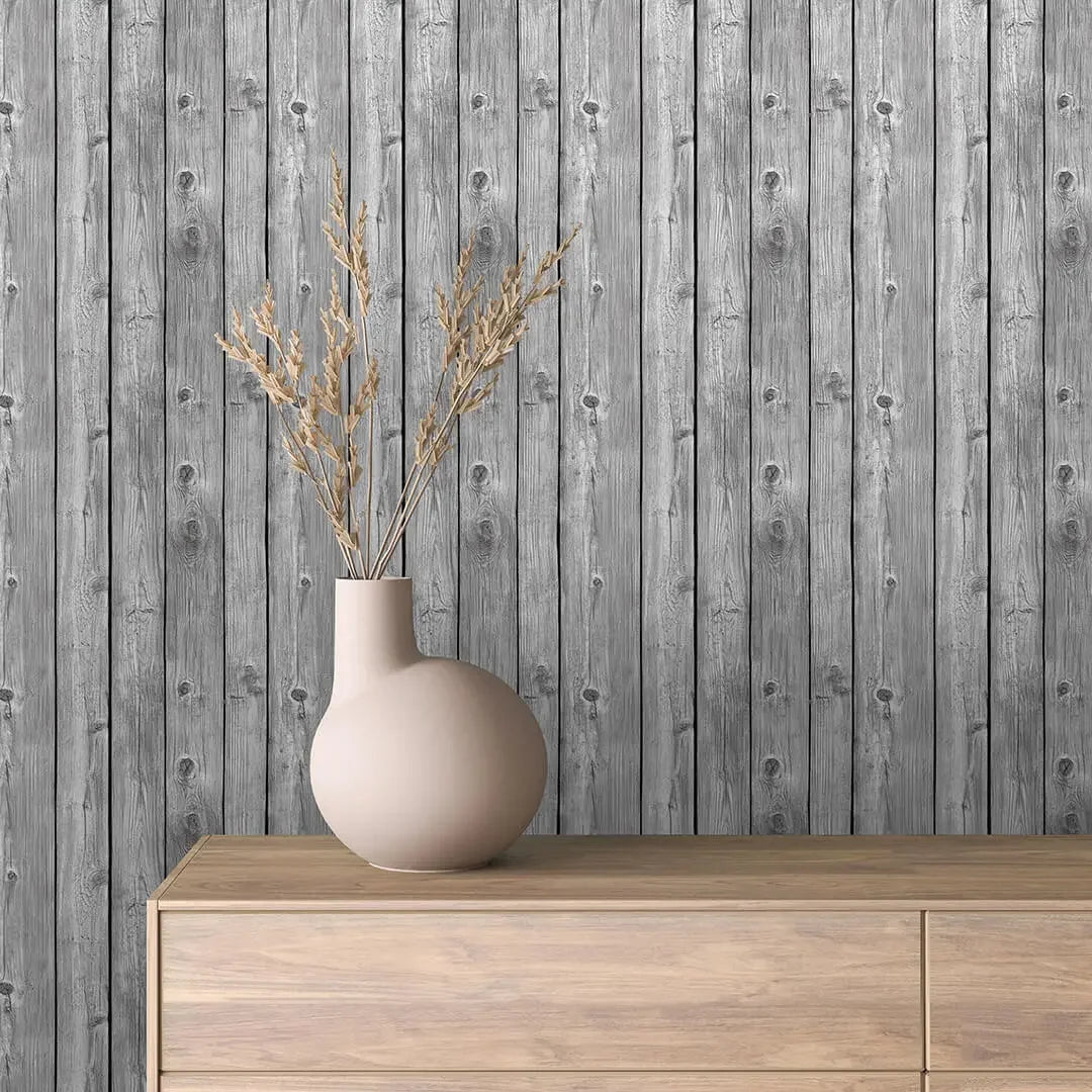 Scandinavian Ashwood Panel Wallpaper - WallCreatives