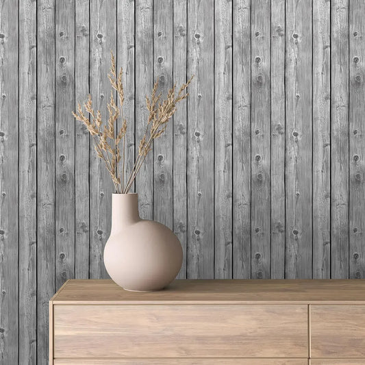Scandinavian Ashwood Panel Wallpaper - WallCreatives