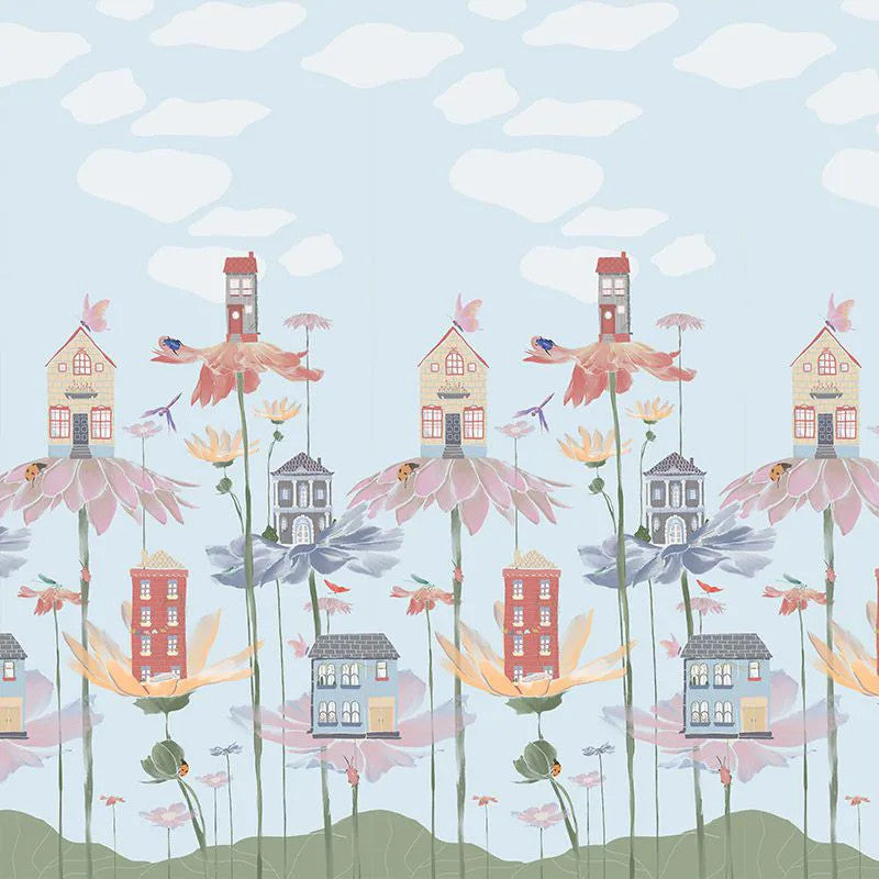 Flower houses Wallpaper Vladila