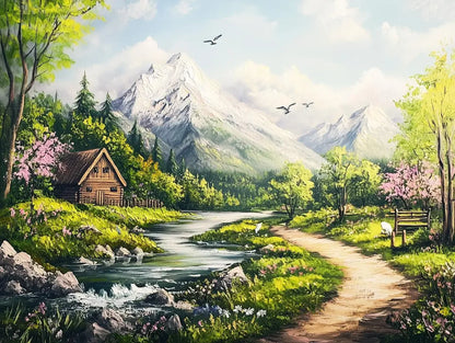 Whispering River Mountain Haven - WallCreatives
