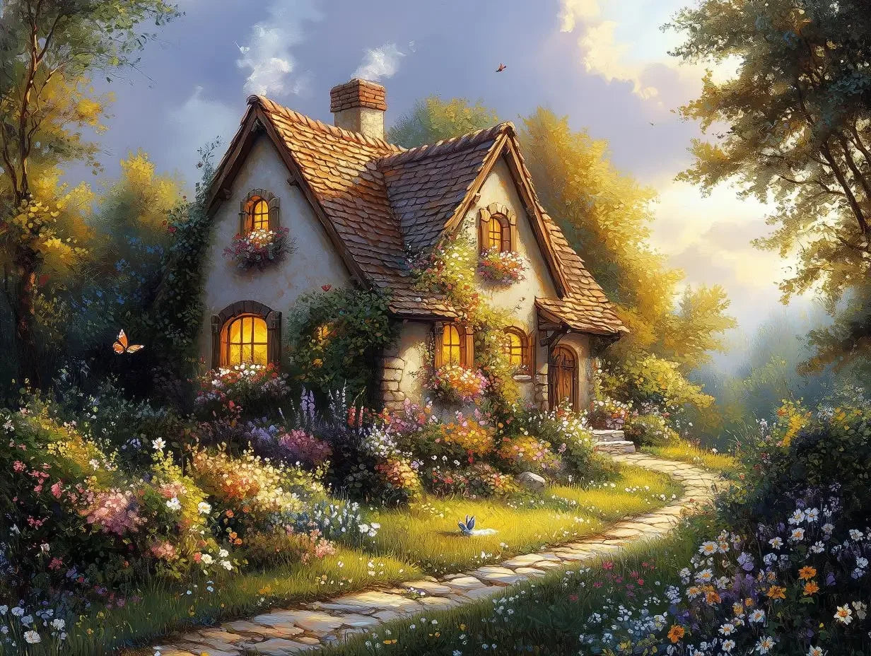 Whimsical Cottage Haven - WallCreatives