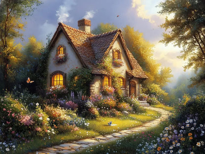 Whimsical Cottage Haven - WallCreatives