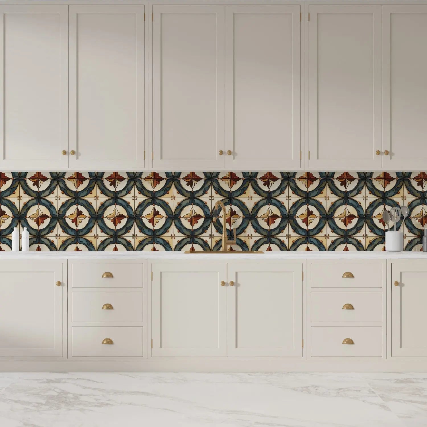 Siena Glazed Floral Medallion WallCreatives