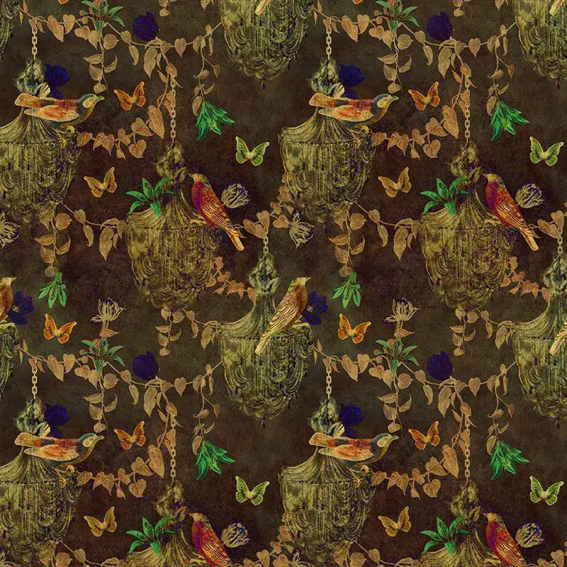 Majestic Memoir Black silk Wallpaper Vladila