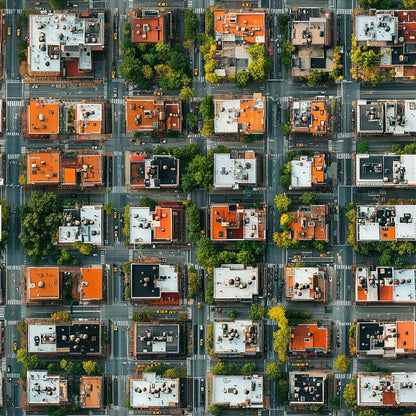 Bird's Eye Metropolis Grid - WallCreatives