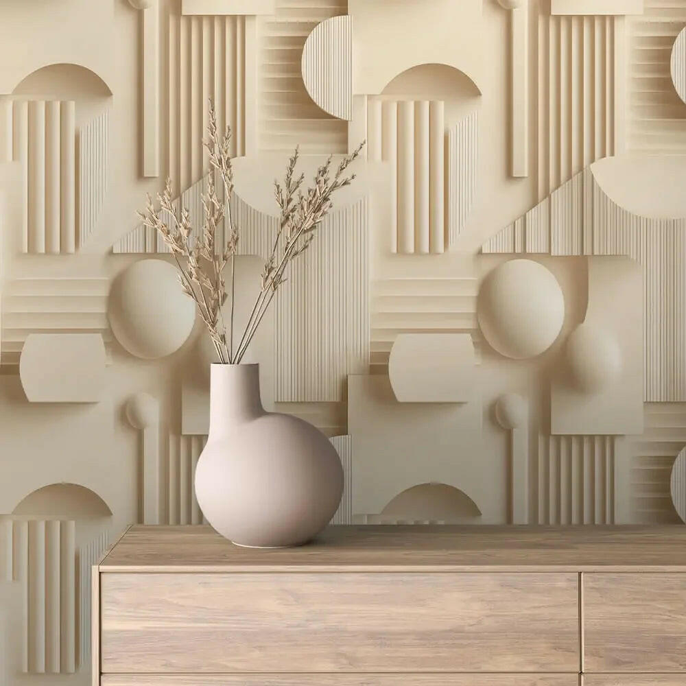 Ivory Architectural Harmony - WallCreatives