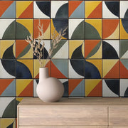 Terracotta Sunset Geometric Tiles - WallCreatives