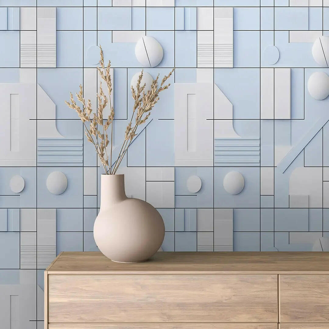 Pastel Blueprint Composition - WallCreatives