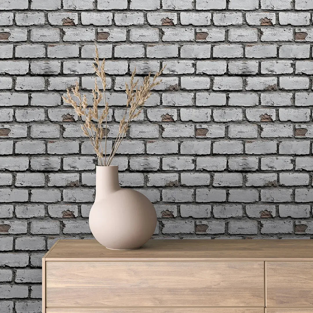 urban loft whitewashed brick - wallcreatives