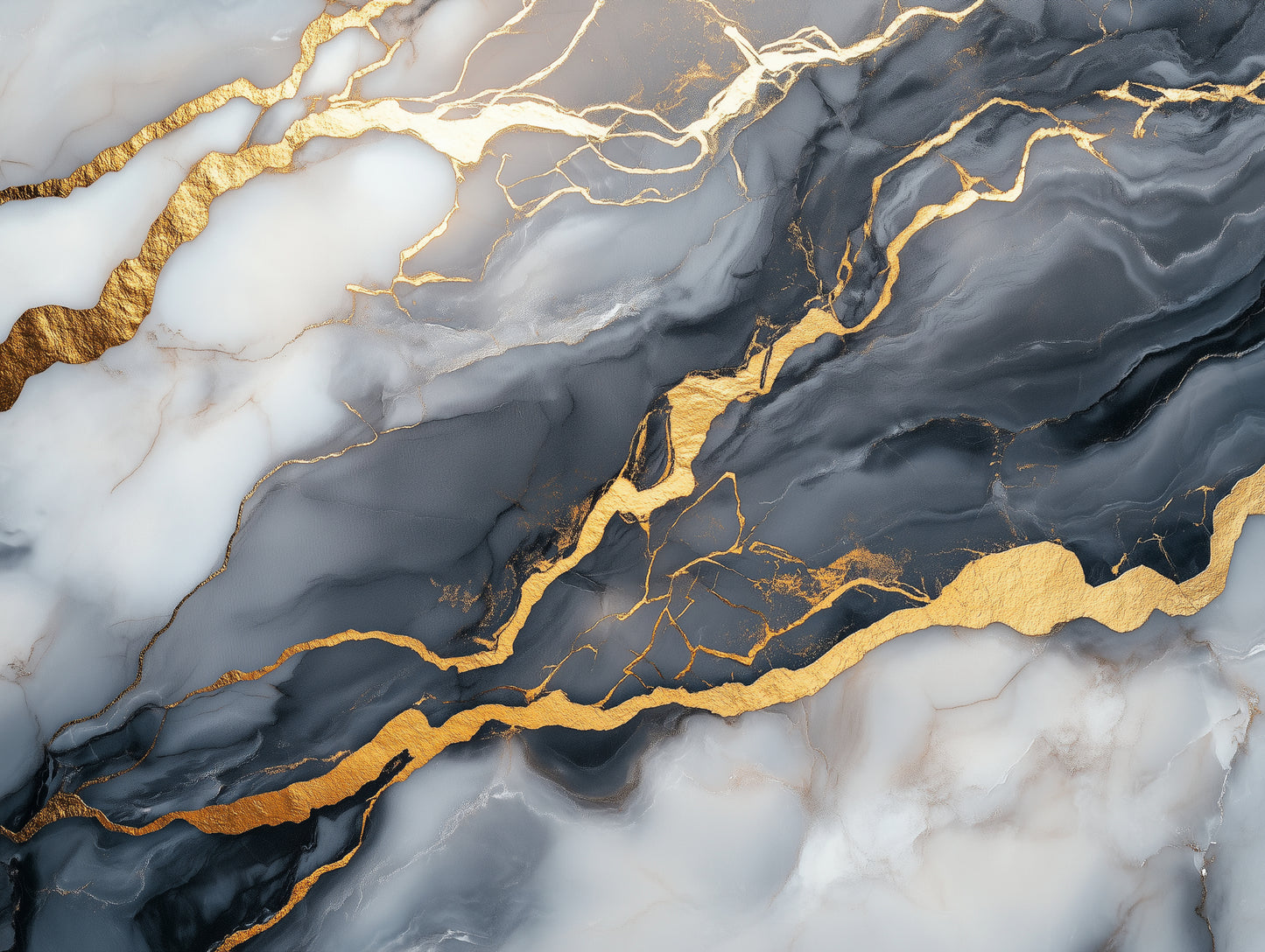 kintsugi gold on slate marble