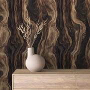 Midnight Walnut Swirl Wallpaper - WallCreatives