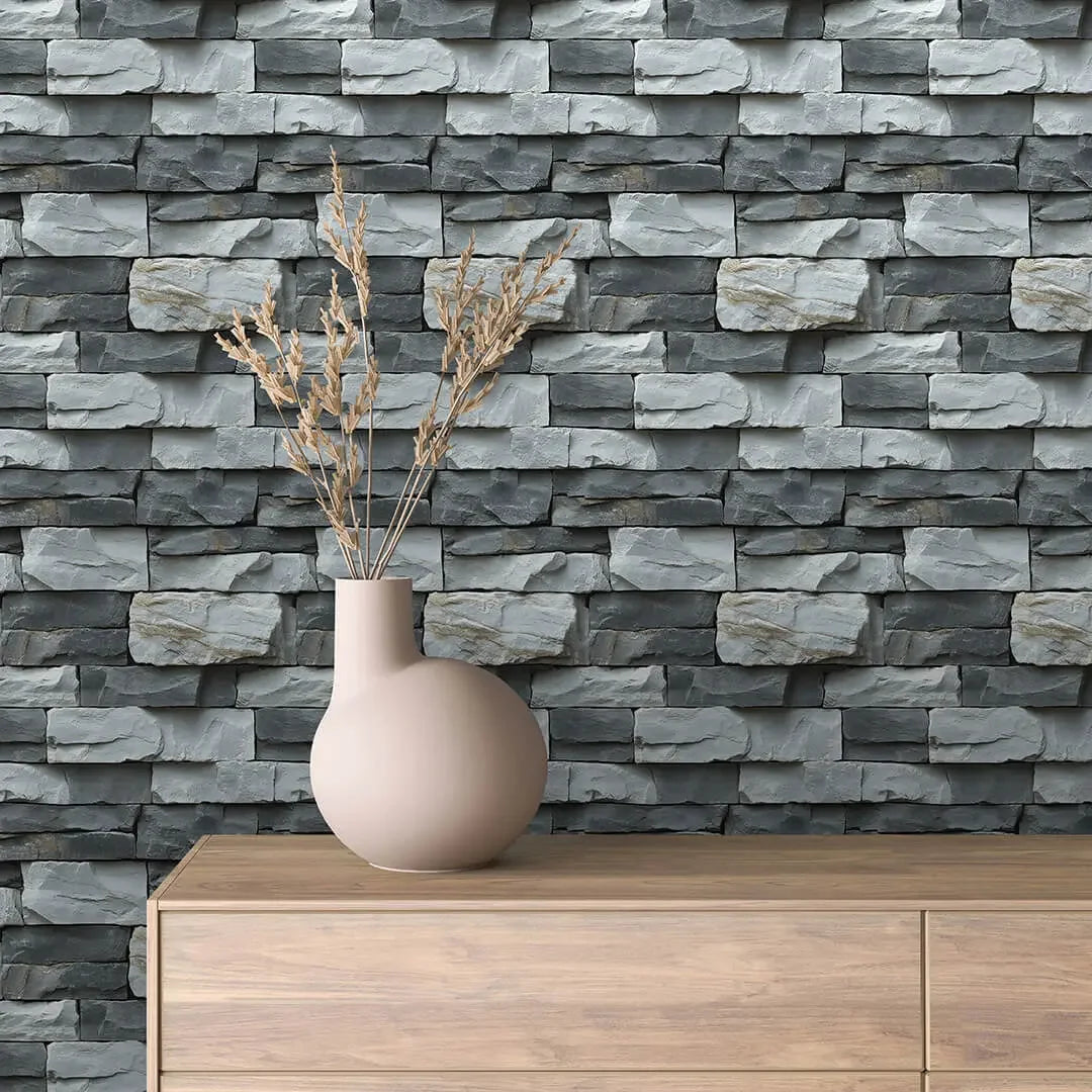 Ascot Grey Stone Ledge Wall - WallCreatives