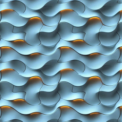 Luminous Azure Tides Wall Panels - WallCreatives