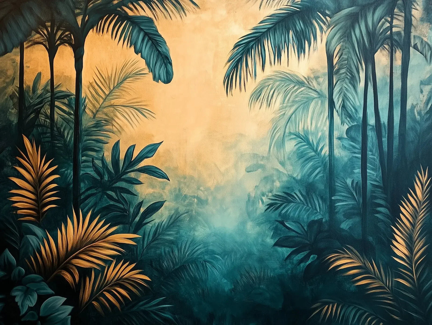 verdant ochre jungle escape - wallcreatives