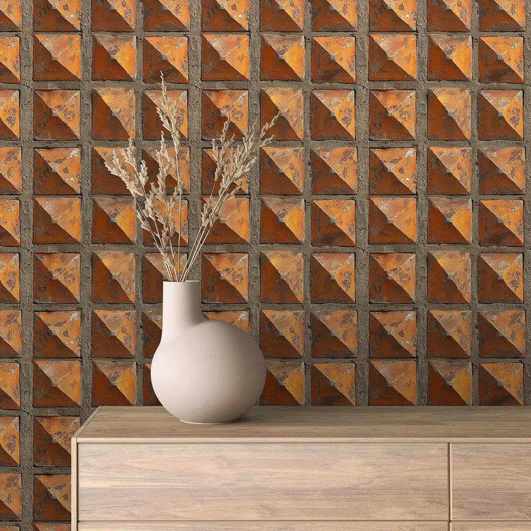 Fired Earth Pyramid Grid - WallCreatives