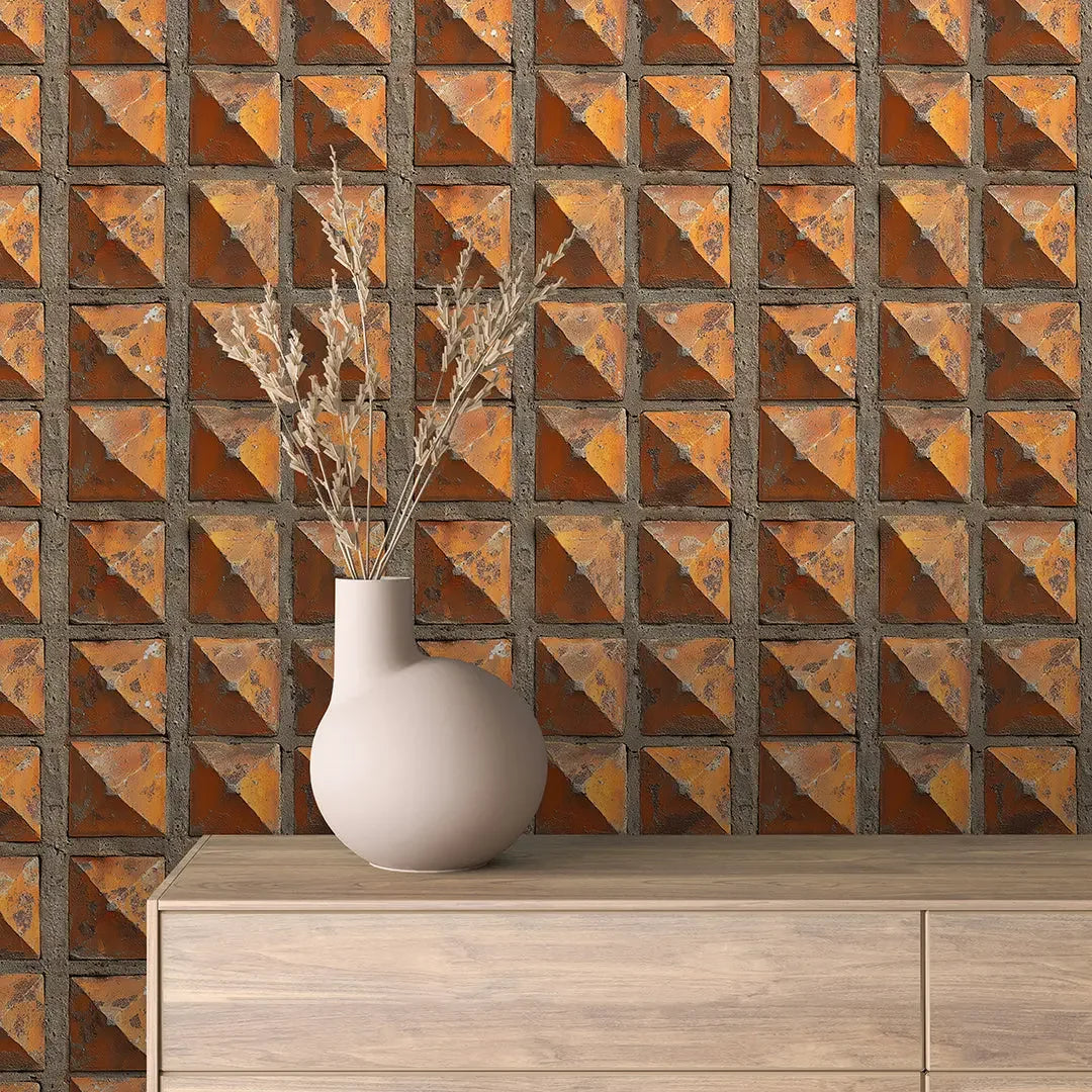 Fired Earth Pyramid Grid - WallCreatives