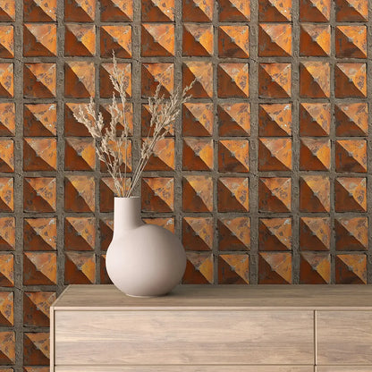 Fired Earth Pyramid Grid - WallCreatives