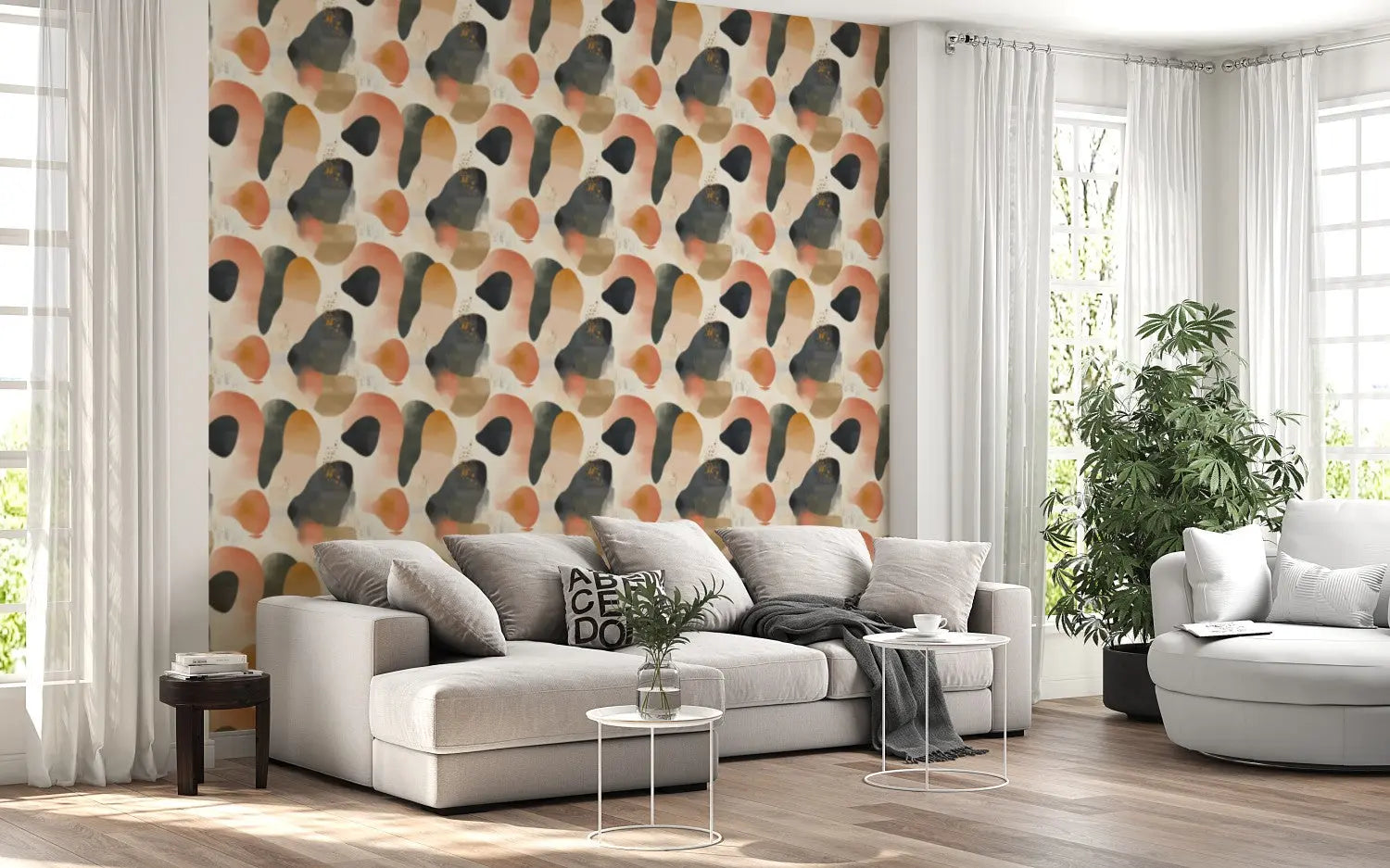 Canyon Dusk Organic Shapes Wallpaper WallCreatives