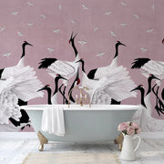 Grus Japonesis in Pink Wallpaper Vladila
