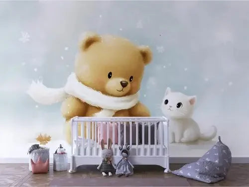 Cozy Winter Friendship Mural - WallCreatives