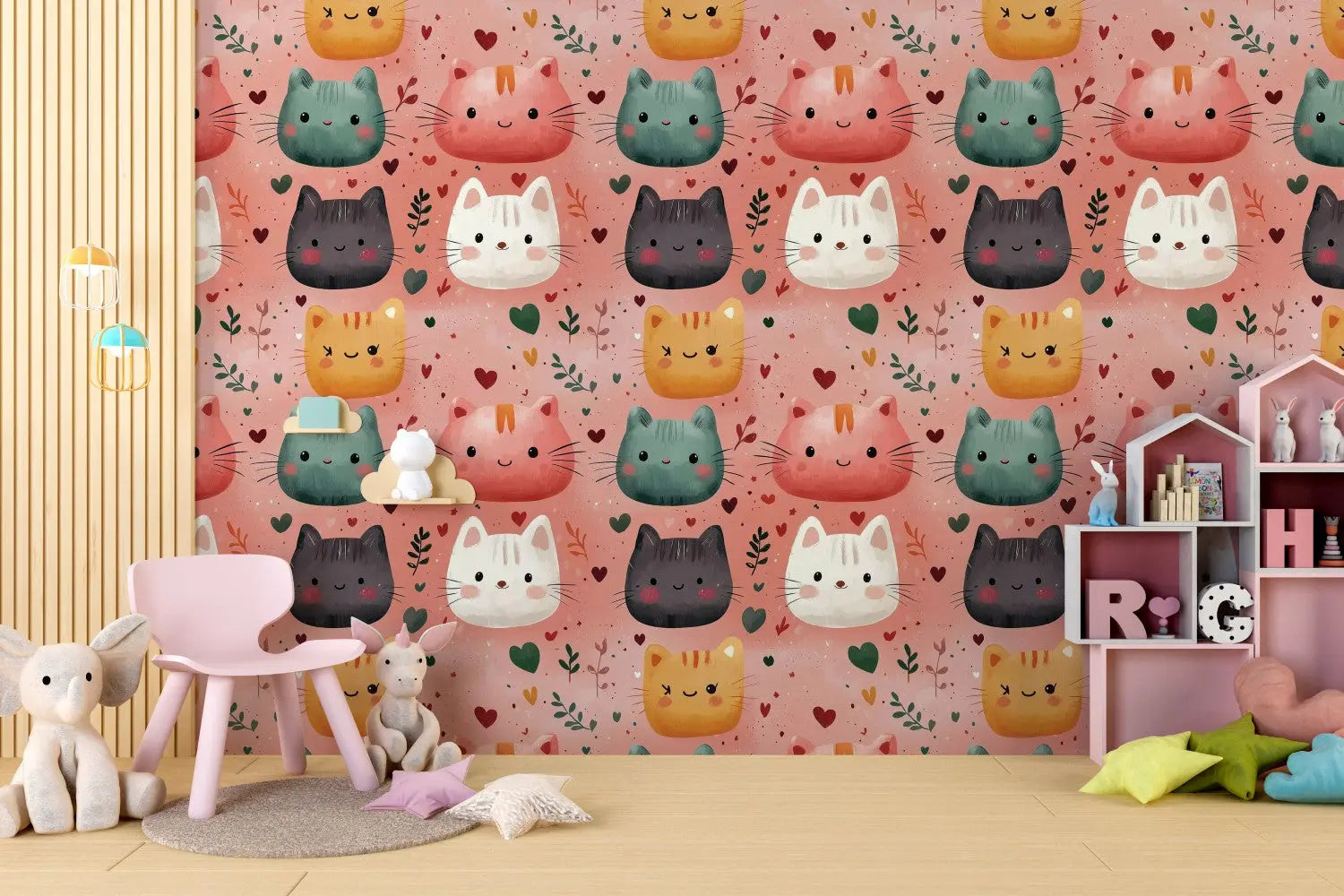 Cuddly Cats Whimsical Wallpaper WallCreatives