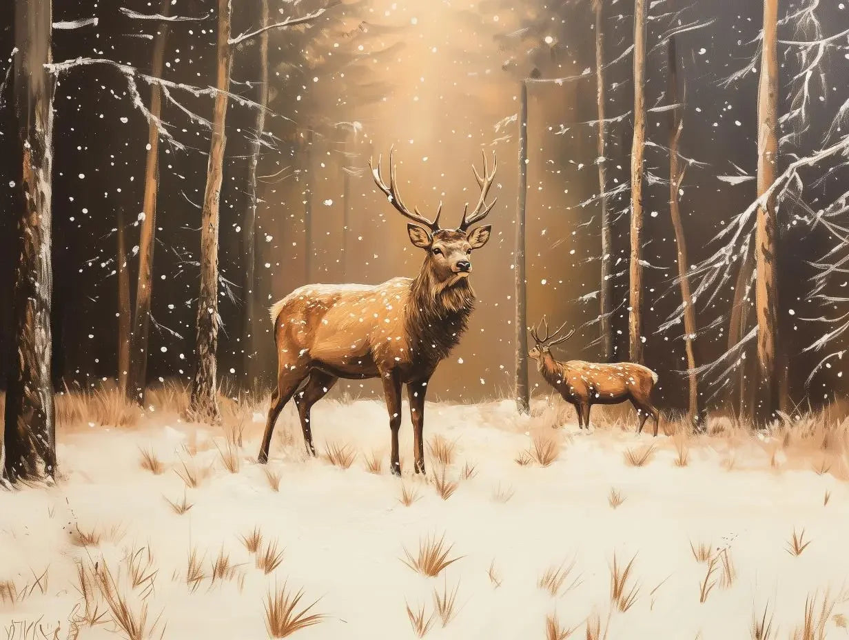 majestic stag in winter light - wallcreatives