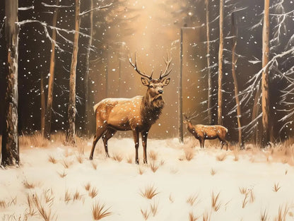 Majestic Stag in Winter Light - WallCreatives