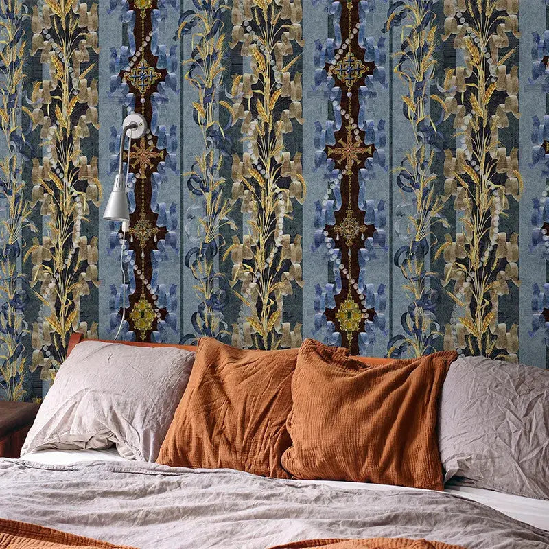 Missy's Gardens Bleu Wallpaper Vladila