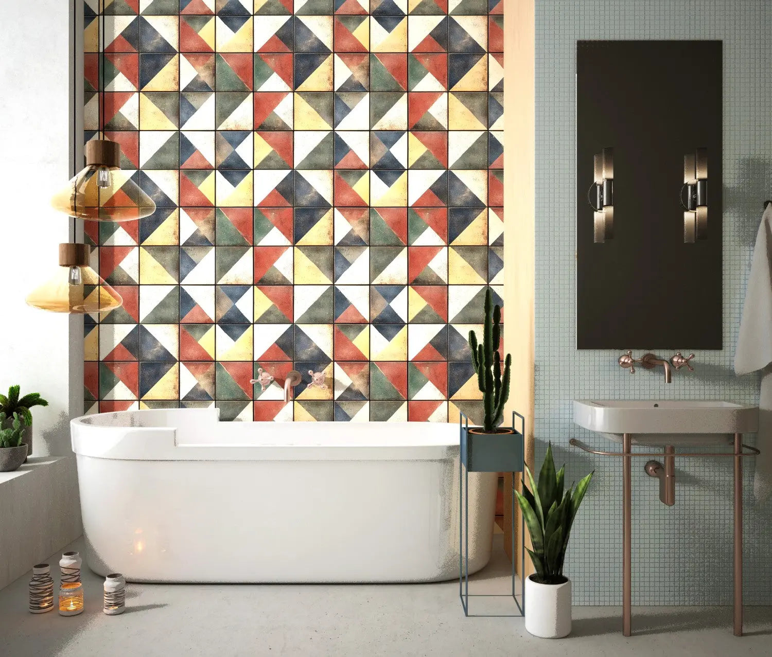 Artisan Compass Geometric Mosaic WallCreatives