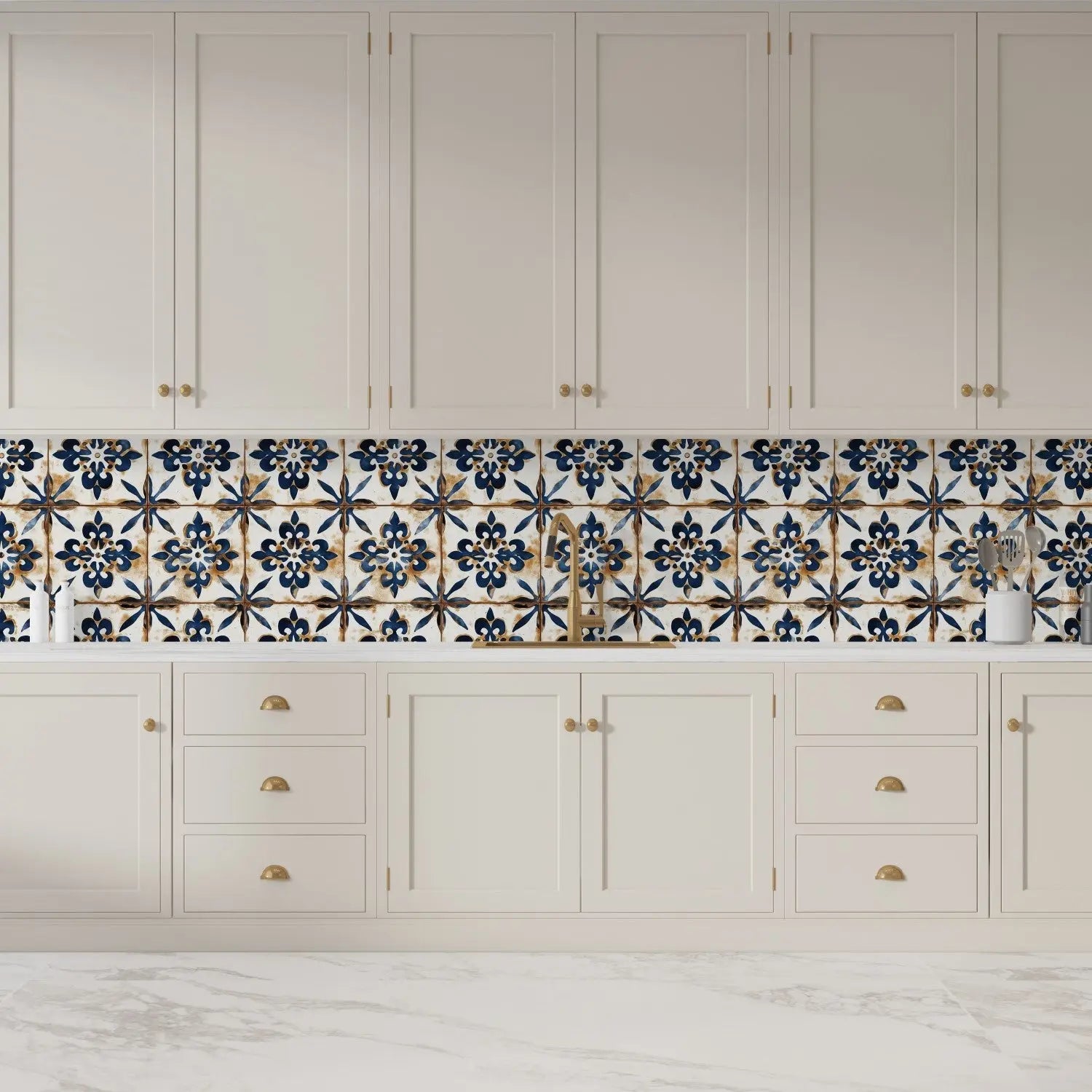 Azure Coast Antiqued Tile WallCreatives