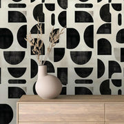 Modern Noir Geometric Collage - WallCreatives