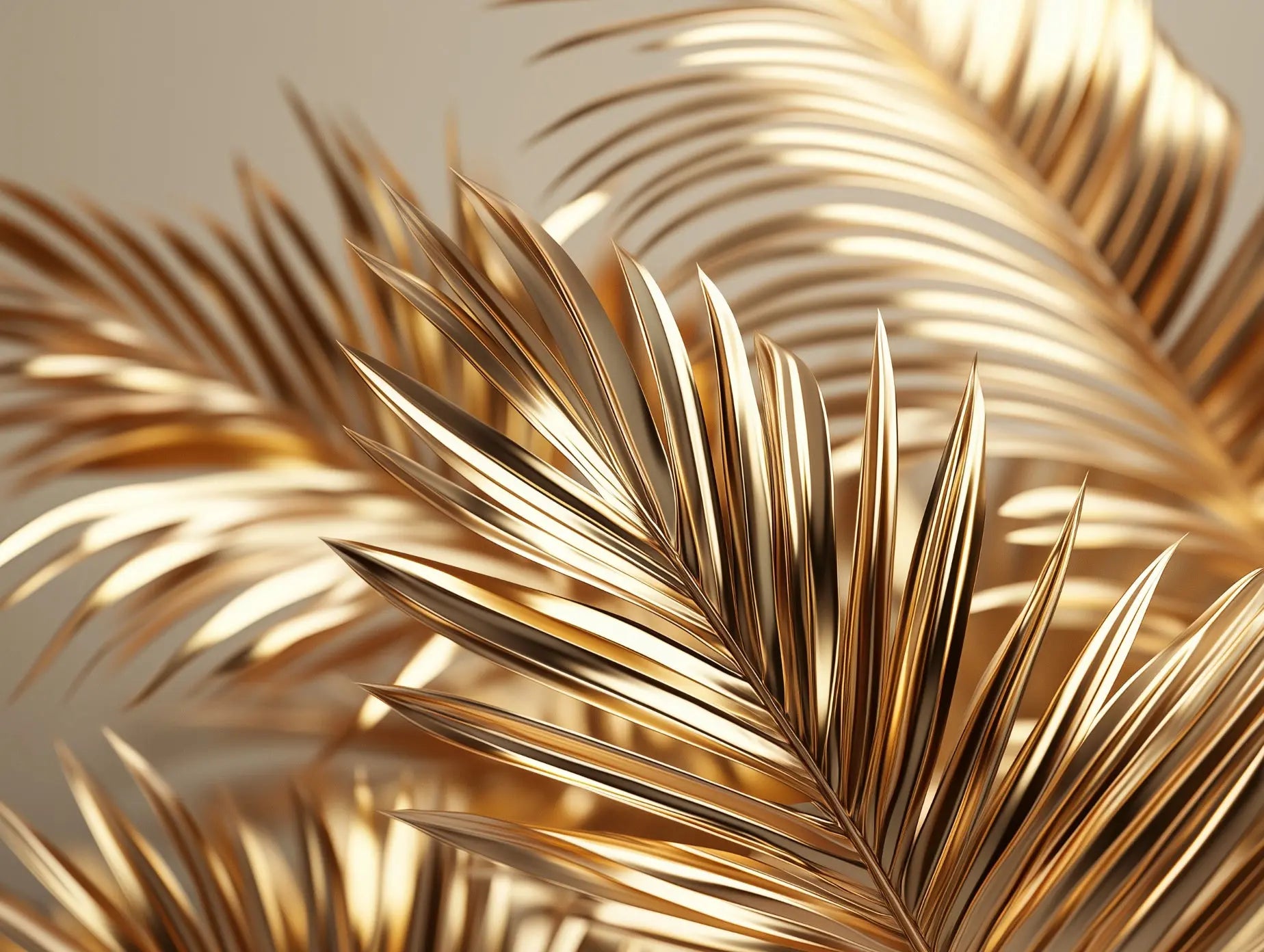 Gilded Sunbeam Palm Fronds - WallCreatives