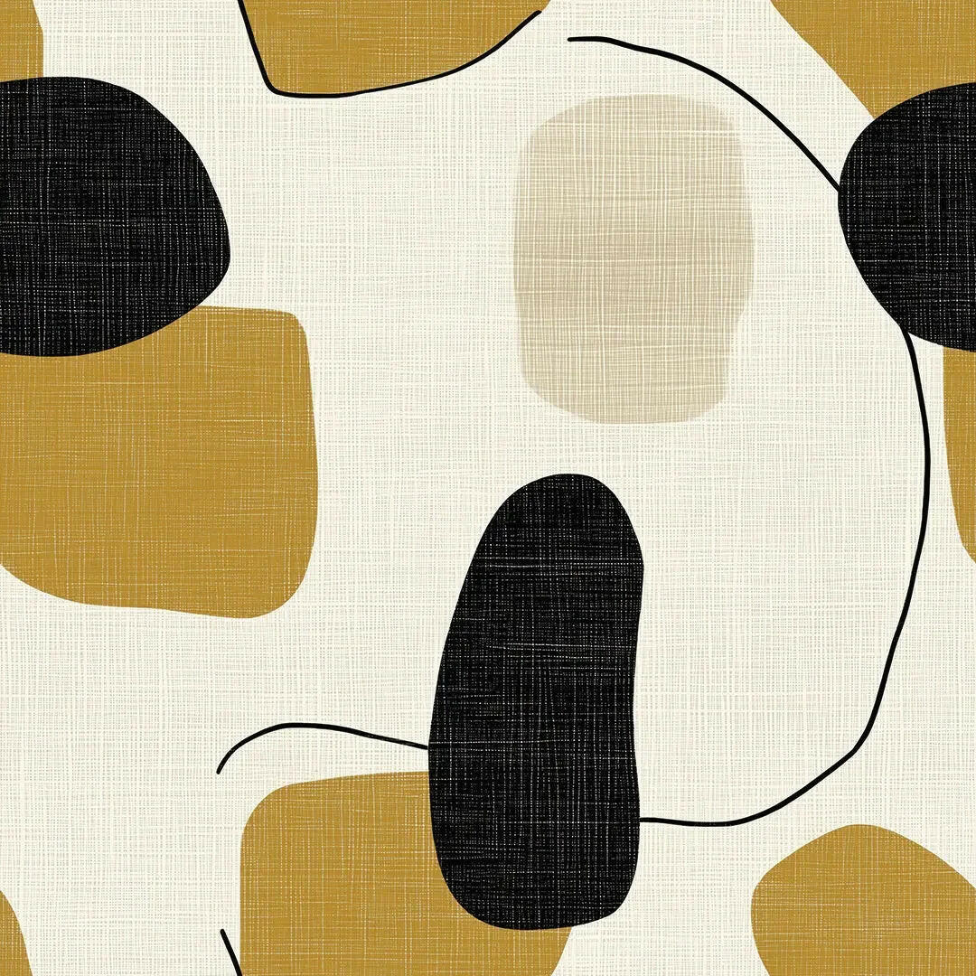 Organic Ochre Linen Forms - WallCreatives