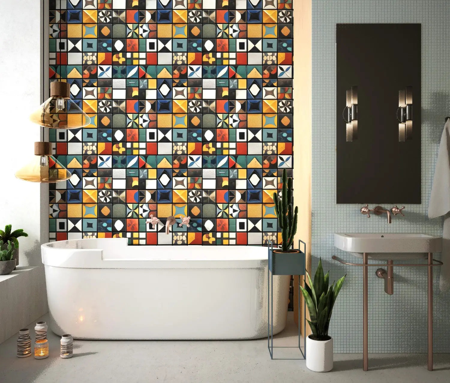 Artisan's Chromatic Tile Grid WallCreatives