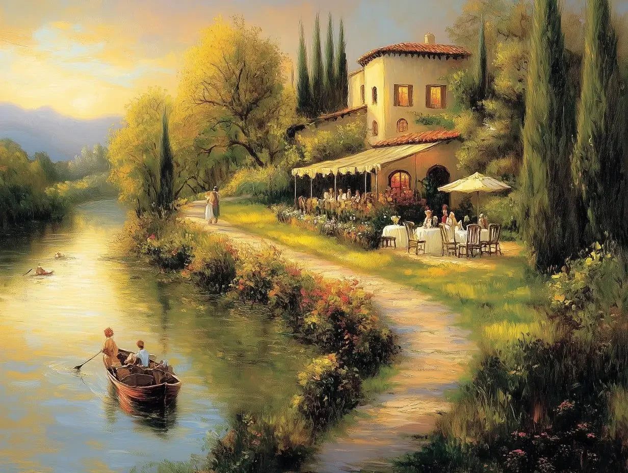 a serene evening in tuscany - wallcreatives