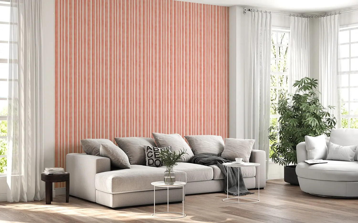Summer Sorbet Stripe Wallpaper WallCreatives