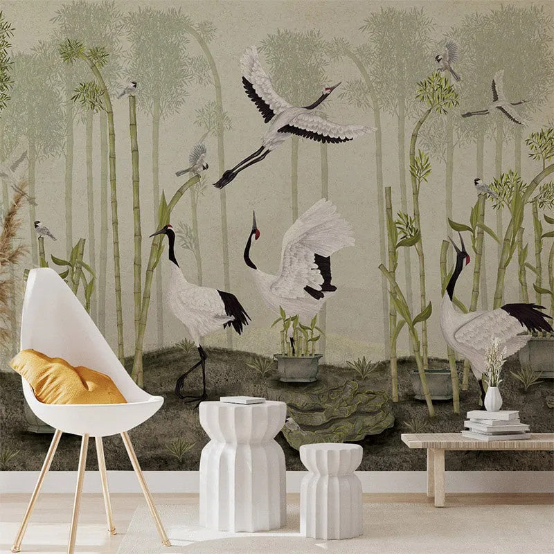 Red Crown Sanctuary in Olive Wallpaper Vladila