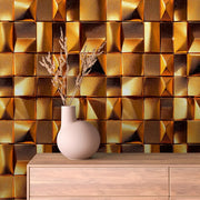 Gilded Geometric Prism - WallCreatives