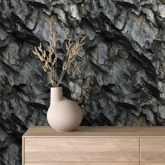 Midnight Obsidian Shard Mural - WallCreatives