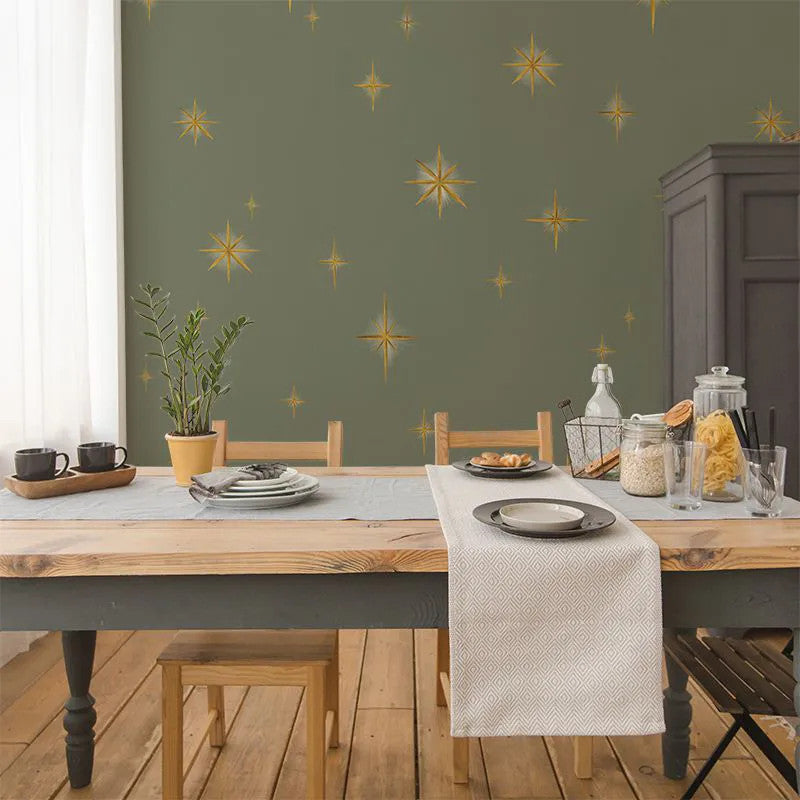 Stars Olive Classic Wallpaper Vladila
