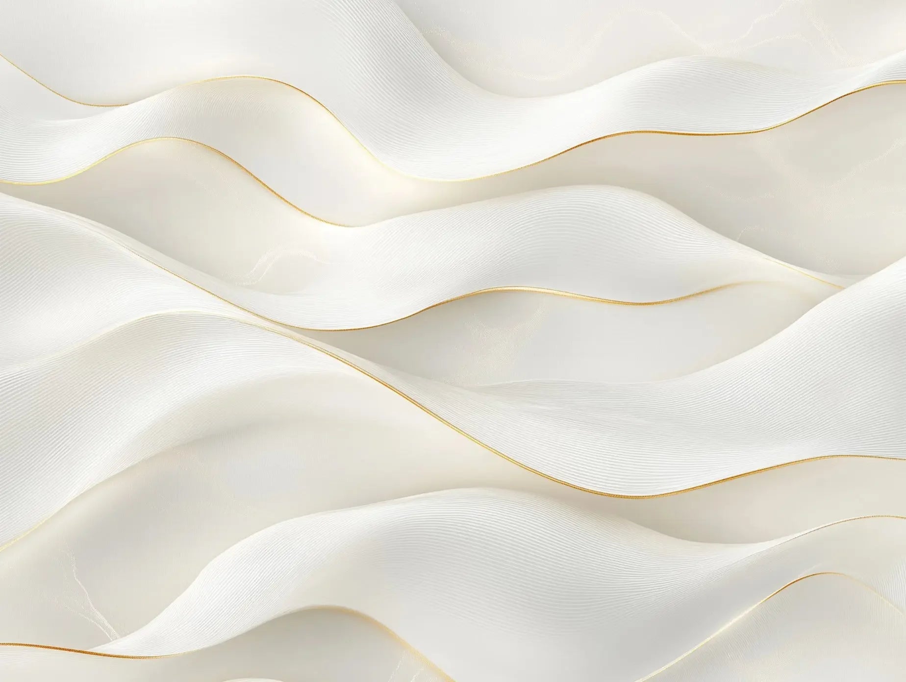 Ethereal Gold-Trimmed Waves - WallCreatives