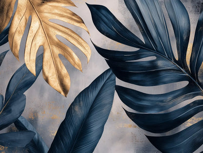 Gilded Midnight Jungle Mural - WallCreatives
