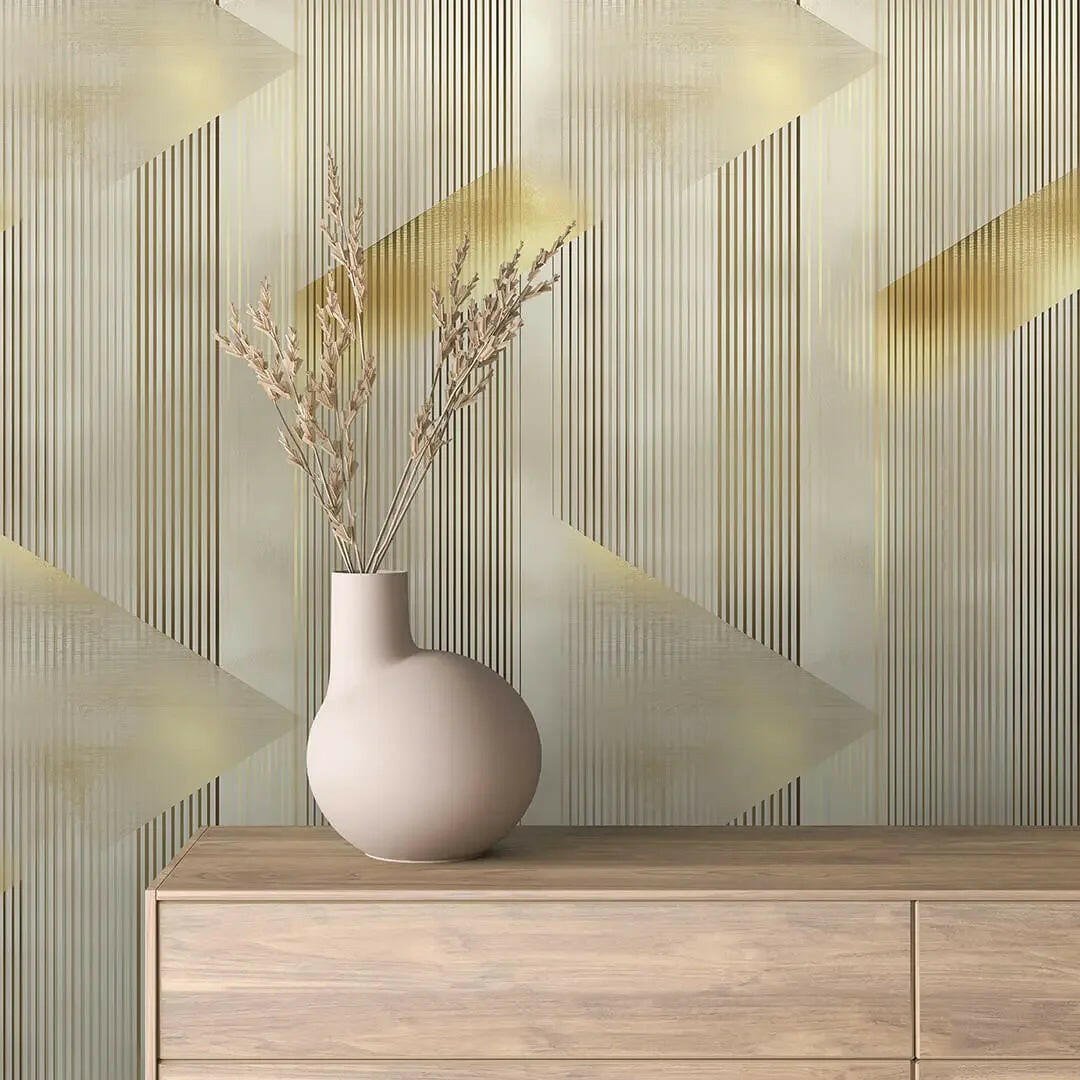 Gilded Lines Deco Wallpaper - WallCreatives