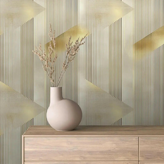 Gilded Lines Deco Wallpaper - WallCreatives