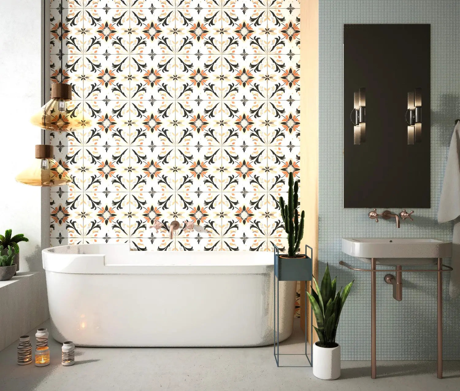 Valencia Bloom Tile Wallpaper WallCreatives
